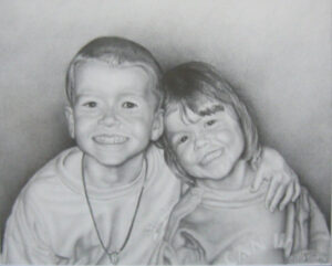 "Jamie & Zachary" 16 x 24, Graphite on Paper - Sold