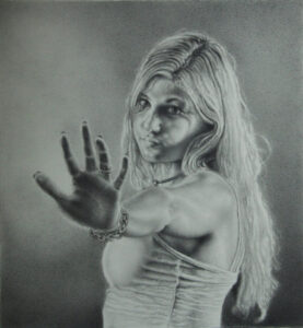 "Alicia Don't" 12 x 11.5, Graphite on Paper