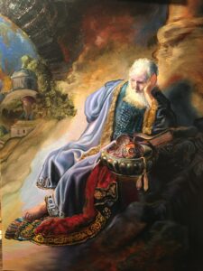 "Jeremiah Lamenting Over The Destruction of Isreal" after Rembrandt, 20 x 16, Oil on Canvas - Sold